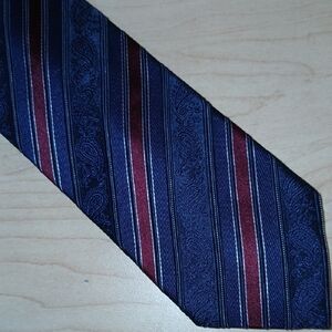 Canali Elegant Navy and Burgundy Striped Tie